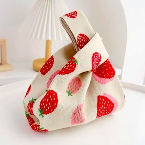 Knit Strawberry Bag Adorable Print Brand New